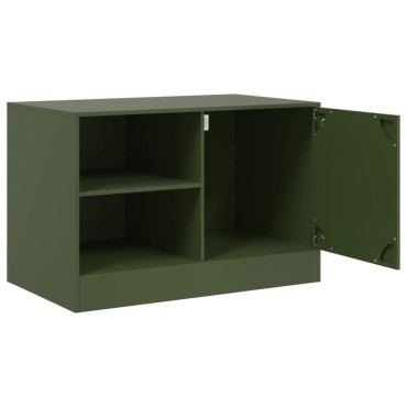 vidaXL Έπιπλο Τηλεόρασης Πράσινο Λαδί 67x39x44cm από Ατσάλι