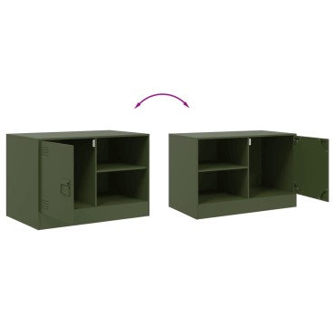 vidaXL Έπιπλο Τηλεόρασης Πράσινο Λαδί 67x39x44cm από Ατσάλι
