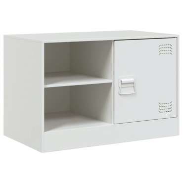 vidaXL Έπιπλο Τηλεόρασης Λευκό 67x39x44cm από Χάλυβα