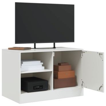 vidaXL Έπιπλο Τηλεόρασης Λευκό 67x39x44cm από Χάλυβα