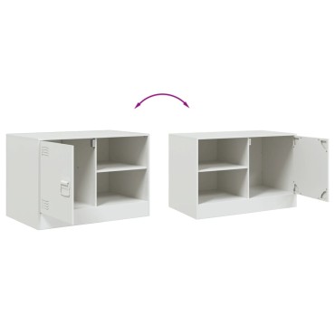 vidaXL Έπιπλο Τηλεόρασης Λευκό 67x39x44cm από Χάλυβα