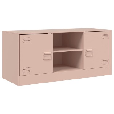 vidaXL Έπιπλο Τηλεόρασης Ροζ 99x39x44cm από Ατσάλι