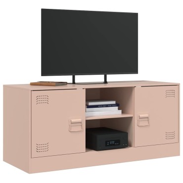 vidaXL Έπιπλο Τηλεόρασης Ροζ 99x39x44cm από Ατσάλι