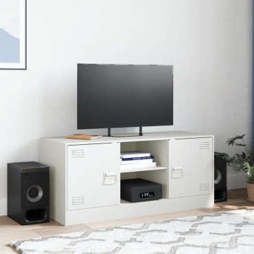 vidaXL Έπιπλο Τηλεόρασης Λευκό 99x39x44cm από Ατσάλι