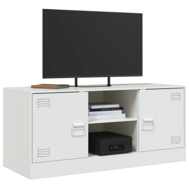 vidaXL Έπιπλο Τηλεόρασης Λευκό 99x39x44cm από Ατσάλι