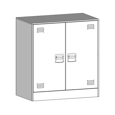 vidaXL Μπουφές Λευκός 67x39x73cm από Ατσάλι 1 τεμ.