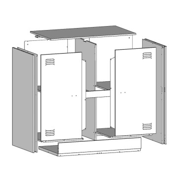 vidaXL Μπουφές Λευκός 67x39x73cm από Ατσάλι 1 τεμ.