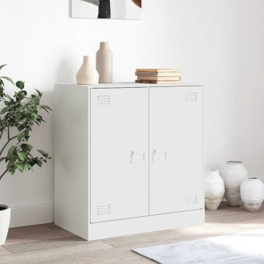 vidaXL Μπουφές Λευκός 67x39x73cm από Ατσάλι 1 τεμ.