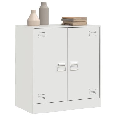 vidaXL Μπουφές Λευκός 67x39x73cm από Ατσάλι 1 τεμ.