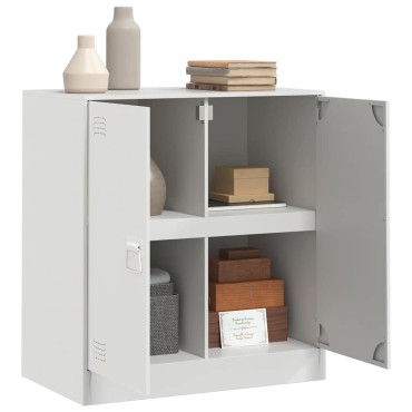 vidaXL Μπουφές Λευκός 67x39x73cm από Ατσάλι 1 τεμ.