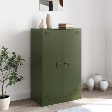 vidaXL Ντουλάπι Πράσινο Λαδί 67x39x107cm από Ατσάλι 1 τεμ.