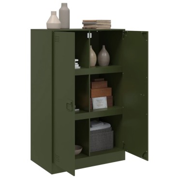 vidaXL Ντουλάπι Πράσινο Λαδί 67x39x107cm από Ατσάλι 1 τεμ.