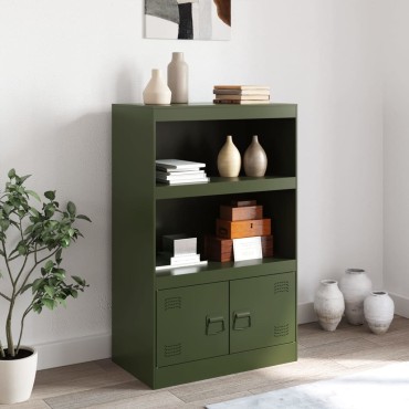 vidaXL Ντουλάπι Πράσινο Λαδί 67x39x107cm από Ατσάλι 1 τεμ.