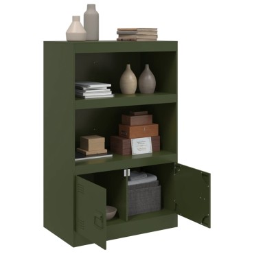 vidaXL Ντουλάπι Πράσινο Λαδί 67x39x107cm από Ατσάλι 1 τεμ.