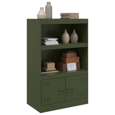 vidaXL Ντουλάπι Πράσινο Λαδί 67x39x107cm από Ατσάλι 1 τεμ.