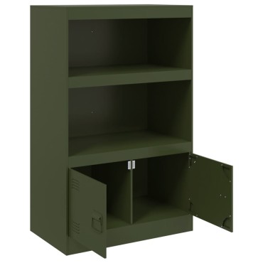 vidaXL Ντουλάπι Πράσινο Λαδί 67x39x107cm από Ατσάλι 1 τεμ.