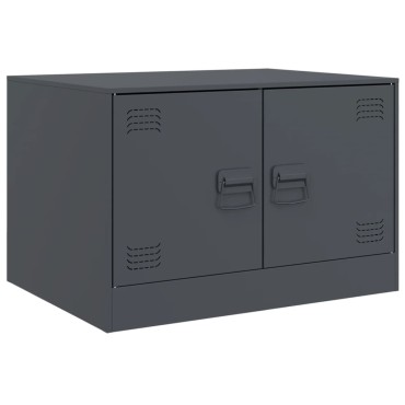 vidaXL Τραπέζι Κήπου Ανθρακί 67x50x44cm Ατσάλινο 1 τεμ.