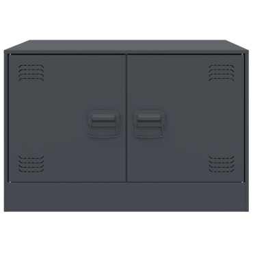 vidaXL Τραπέζι Κήπου Ανθρακί 67x50x44cm Ατσάλινο 1 τεμ.
