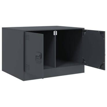 vidaXL Τραπέζι Κήπου Ανθρακί 67x50x44cm Ατσάλινο 1 τεμ.