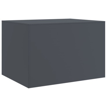 vidaXL Τραπέζι Κήπου Ανθρακί 67x50x44cm Ατσάλινο 1 τεμ.