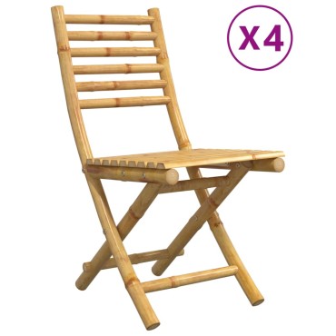 vidaXL Καρέκλες Κήπου Πτυσσόμενες 4 τεμ. 43x54x88cm από Μπαμπού