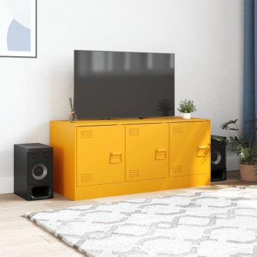 vidaXL Έπιπλο Τηλεόρασης Μουσταρδί Κίτρινο 99x39x44cm από Ατσάλι