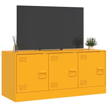 vidaXL Έπιπλο Τηλεόρασης Μουσταρδί Κίτρινο 99x39x44cm από Ατσάλι