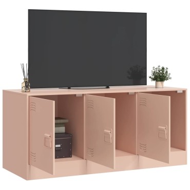 vidaXL Έπιπλο Τηλεόρασης Ροζ 99x39x44cm από Ατσάλι