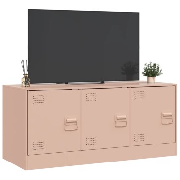 vidaXL Έπιπλο Τηλεόρασης Ροζ 99x39x44cm από Ατσάλι