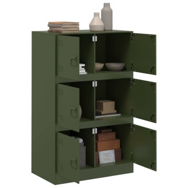 vidaXL Ντουλάπι Πράσινο Λαδί 67x39x107cm από Ατσάλι 1 τεμ.