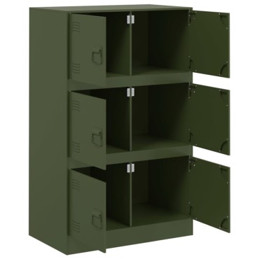 vidaXL Ντουλάπι Πράσινο Λαδί 67x39x107cm από Ατσάλι 1 τεμ.