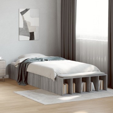 vidaXL Πλαίσιο Κρεβατιού Γκρι Sonoma 100x200 εκ. Επεξεργασμένο Ξύλο