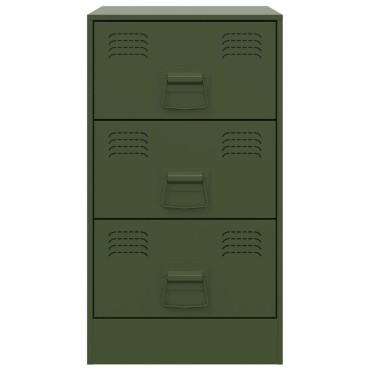 vidaXL Κομοδίνο Πράσινο Λαδί 34,5x39x62cm από Χάλυβα 1 τεμ.