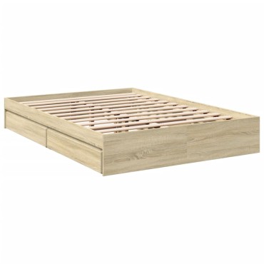 vidaXL Πλαίσιο Κρεβατιού με συρτάρια Sonoma Δρυς 120x200εκ. Επεξ. Ξύλο
