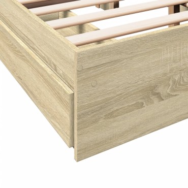 vidaXL Πλαίσιο Κρεβατιού με συρτάρια Sonoma Δρυς 120x200εκ. Επεξ. Ξύλο
