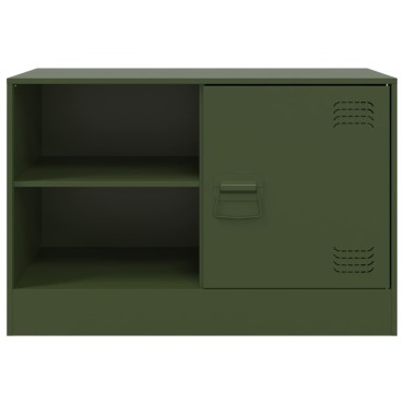 vidaXL Έπιπλα Τηλεόρασης 2 τεμ. Πράσινο Λαδί 67x39x44cm από Χάλυβα
