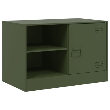 vidaXL Έπιπλα Τηλεόρασης 2 τεμ. Πράσινο Λαδί 67x39x44cm από Χάλυβα