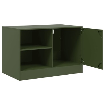vidaXL Έπιπλα Τηλεόρασης 2 τεμ. Πράσινο Λαδί 67x39x44cm από Χάλυβα