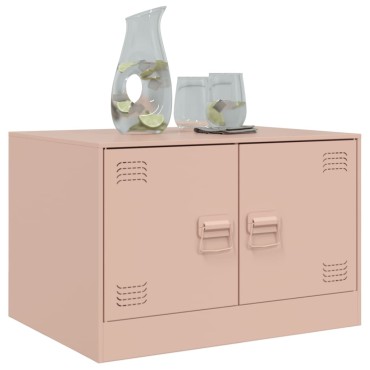 vidaXL Τραπεζάκι Σαλονιού Ροζ 67x50x44cm από Ατσάλι 1 τεμ.