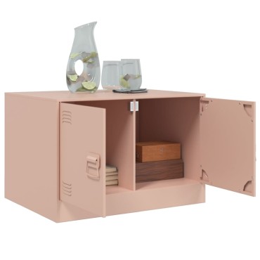 vidaXL Τραπεζάκι Σαλονιού Ροζ 67x50x44cm από Ατσάλι 1 τεμ.