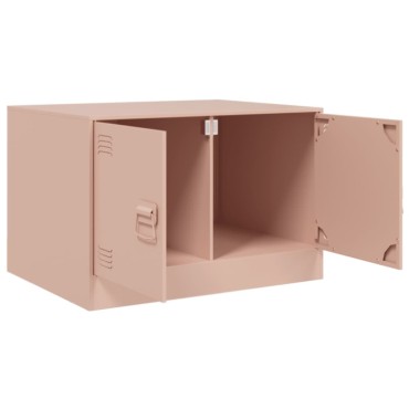 vidaXL Τραπεζάκι Σαλονιού Ροζ 67x50x44cm από Ατσάλι 1 τεμ.