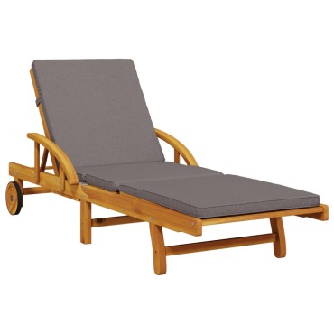 vidaXL Ξαπλώστρες με Μαξιλάρια 2 τεμ. 200x68x83cm Μασίφ Ξύλο Ακακίας