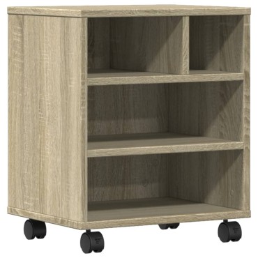 vidaXL Βάση Εκτυπωτή με Ρόδες Sonoma Δρυς 41 x 32 x 48 εκ.