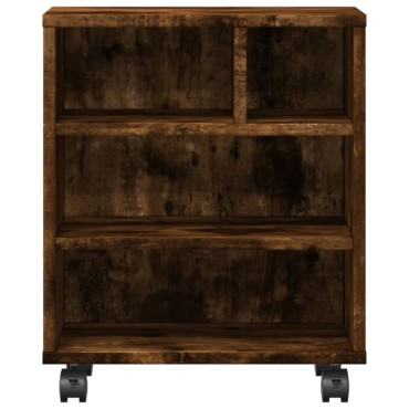 vidaXL Βάση Εκτυπωτή με Ρόδες Καπνιστή Δρυς 41 x 32 x 48 εκ.