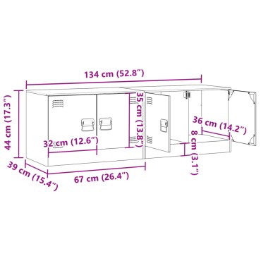 vidaXL Έπιπλα Τηλεόρασης 2 τεμ. Μαύρο 67x39x44cm από Χάλυβα