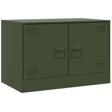vidaXL Έπιπλο Τηλεόρασης Πράσινο Λαδί 67x39x44cm από Ατσάλι