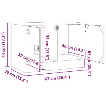 vidaXL Έπιπλο Τηλεόρασης Πράσινο Λαδί 67x39x44cm από Ατσάλι