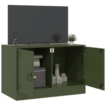 vidaXL Έπιπλο Τηλεόρασης Πράσινο Λαδί 67x39x44cm από Ατσάλι