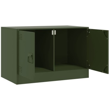 vidaXL Έπιπλο Τηλεόρασης Πράσινο Λαδί 67x39x44cm από Ατσάλι