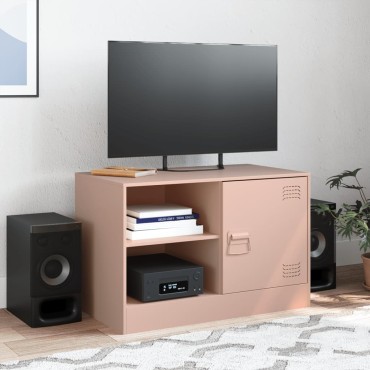 vidaXL Έπιπλο Τηλεόρασης Ροζ 67x39x44cm από Χάλυβα